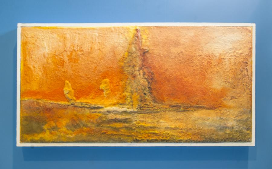 Planeet Mars - 65 x 104 - olieverf en zilverzand