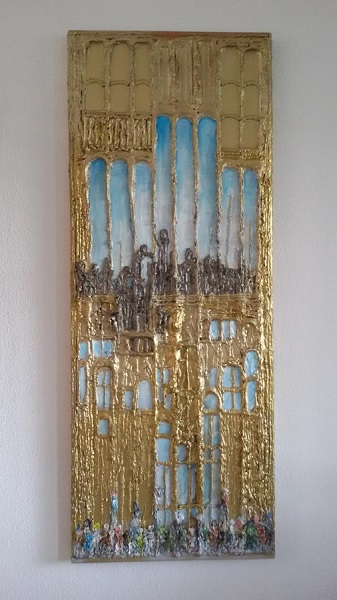 Beeldenstorm - 60 x 200 - olieverf en acryl